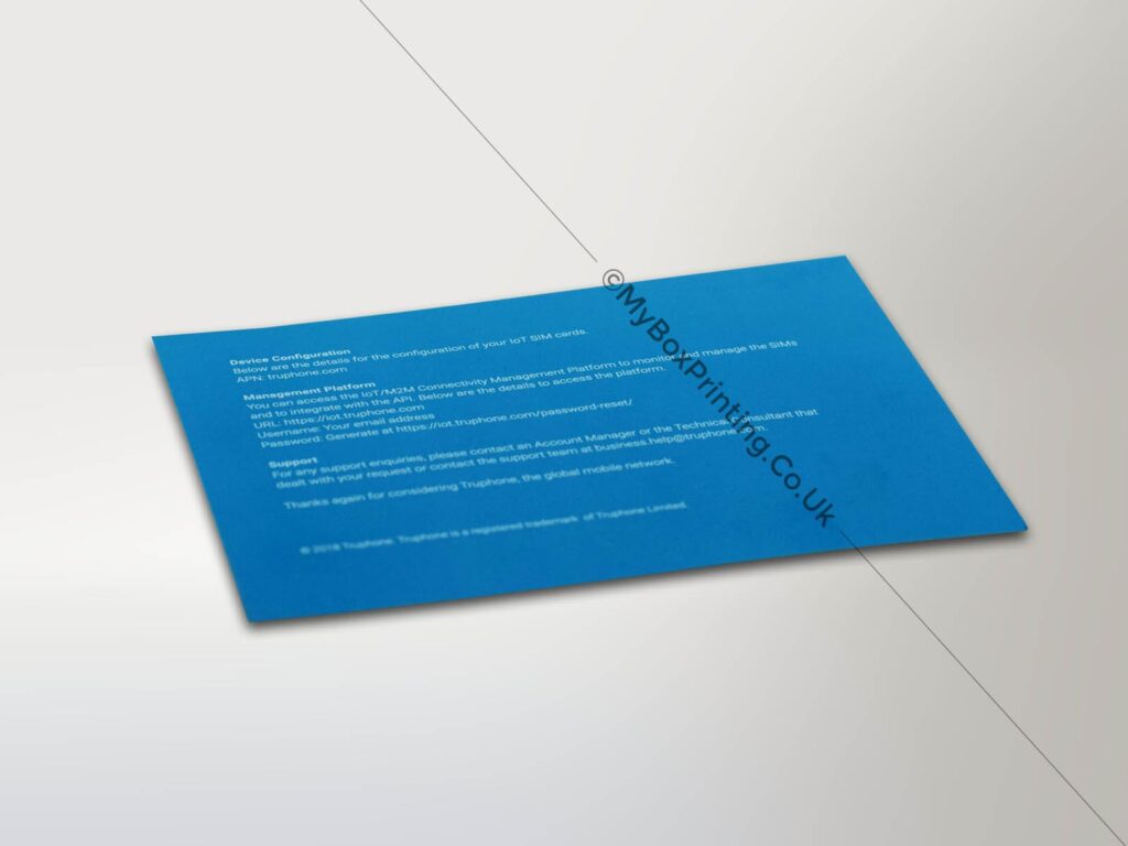One Colour Printed Message Card